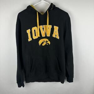 Stadium Iowa Hawkeyes Men’s Large Black Hoodie Pullover Sweatshirt‎